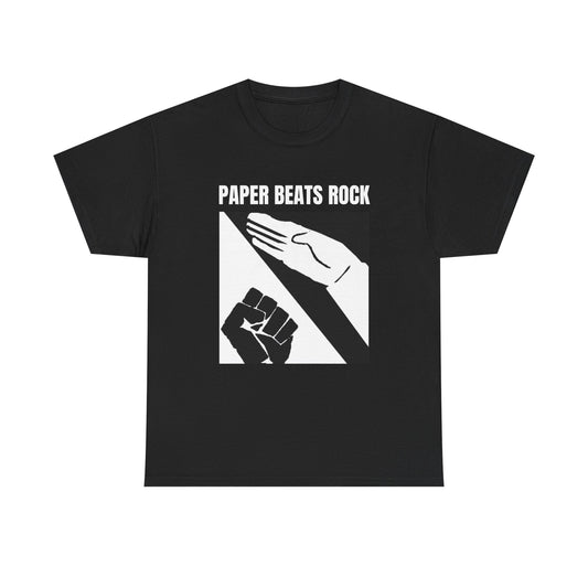 Paper Beats Rock Parody Funny T-Shirt