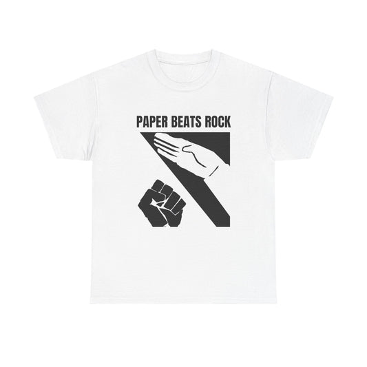 Paper Beats Rock Parody Funny T-Shirt